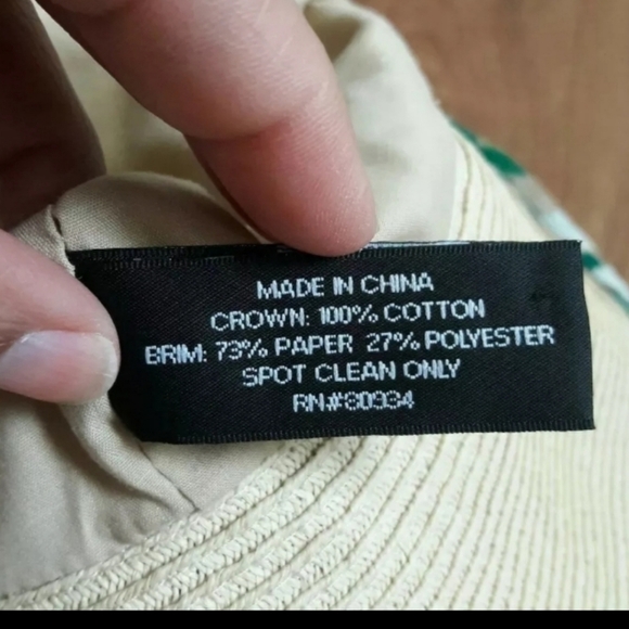 New Augus T Floral Cotton Straw FLOPPY SHADE BUCKET HAT - Picture 2 of 3